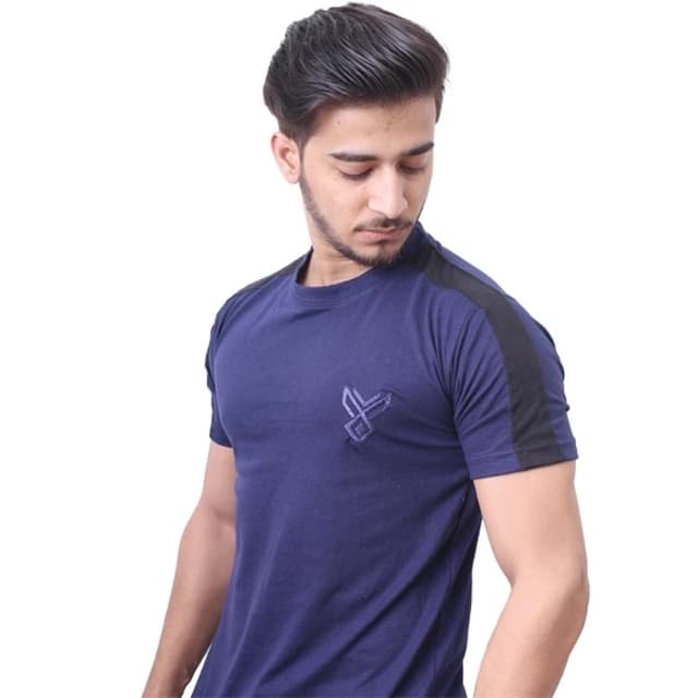 Blue Tee-shirt with black panel